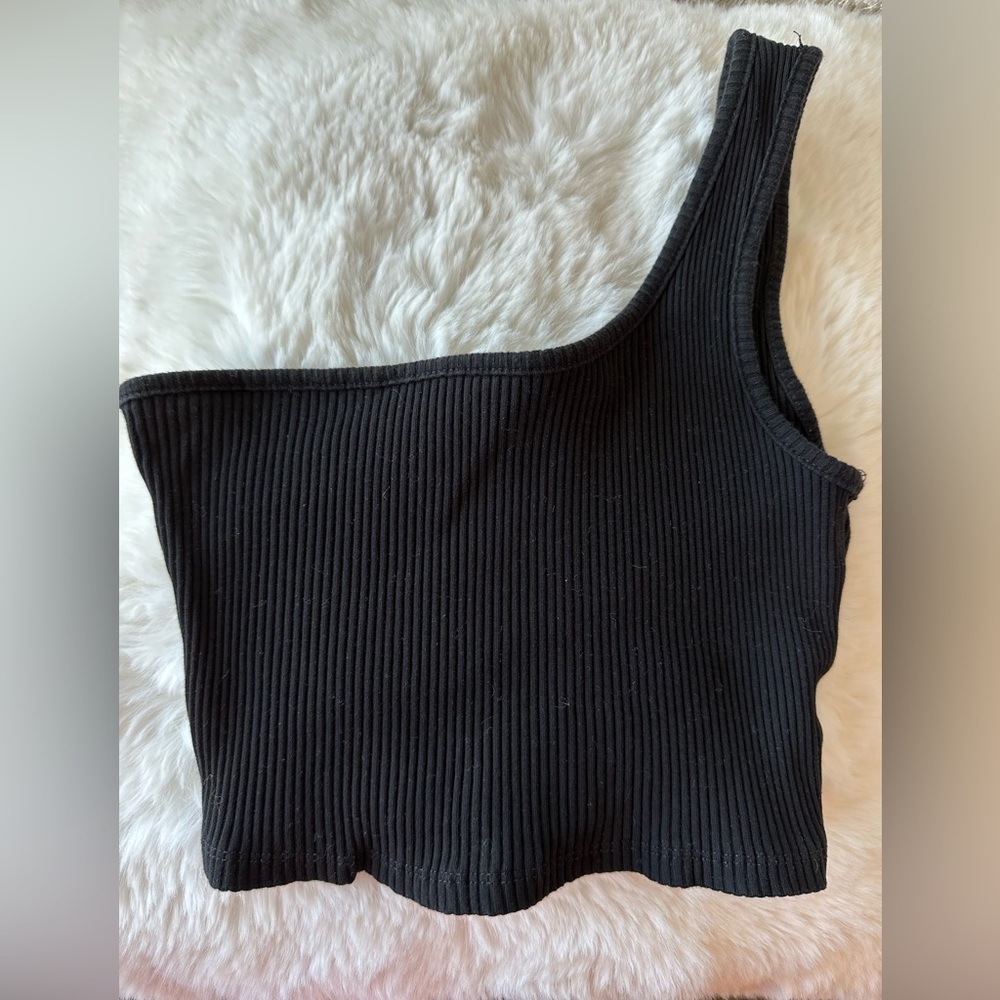 One Shoulder Ribbed Party Top